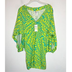 Trina Turk Spa Collection Swim Cover Up Blue Green Yellow NWT
